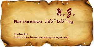 Marienescu Zétény névjegykártya